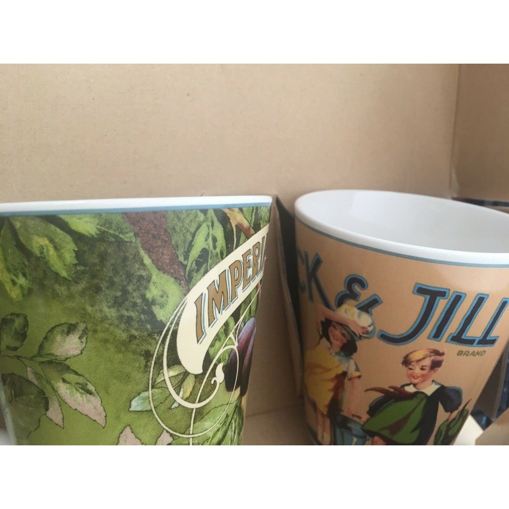 4 NEW Vintage Labels Sakura Mug Imperial Plums Our Friends Jack & Jill Waldorf